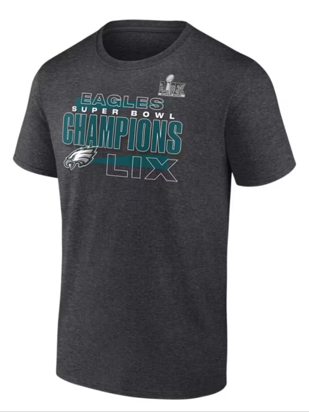 Fanatics Men's Philadelphia Eagles Super Bowl Champions LIX Charcoal T-Shirt 4XL
